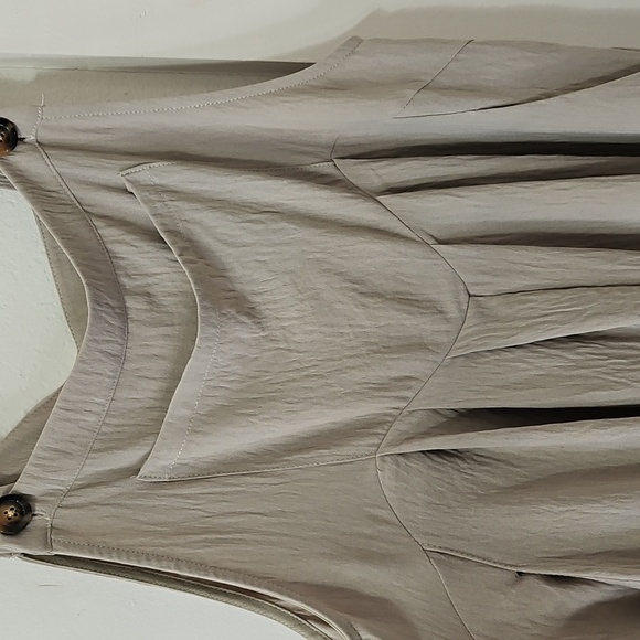 Black -Overalls Jumpsuits One PieceSleeveless Wide Leg Long Romper with pocket - Picture 3 of 4